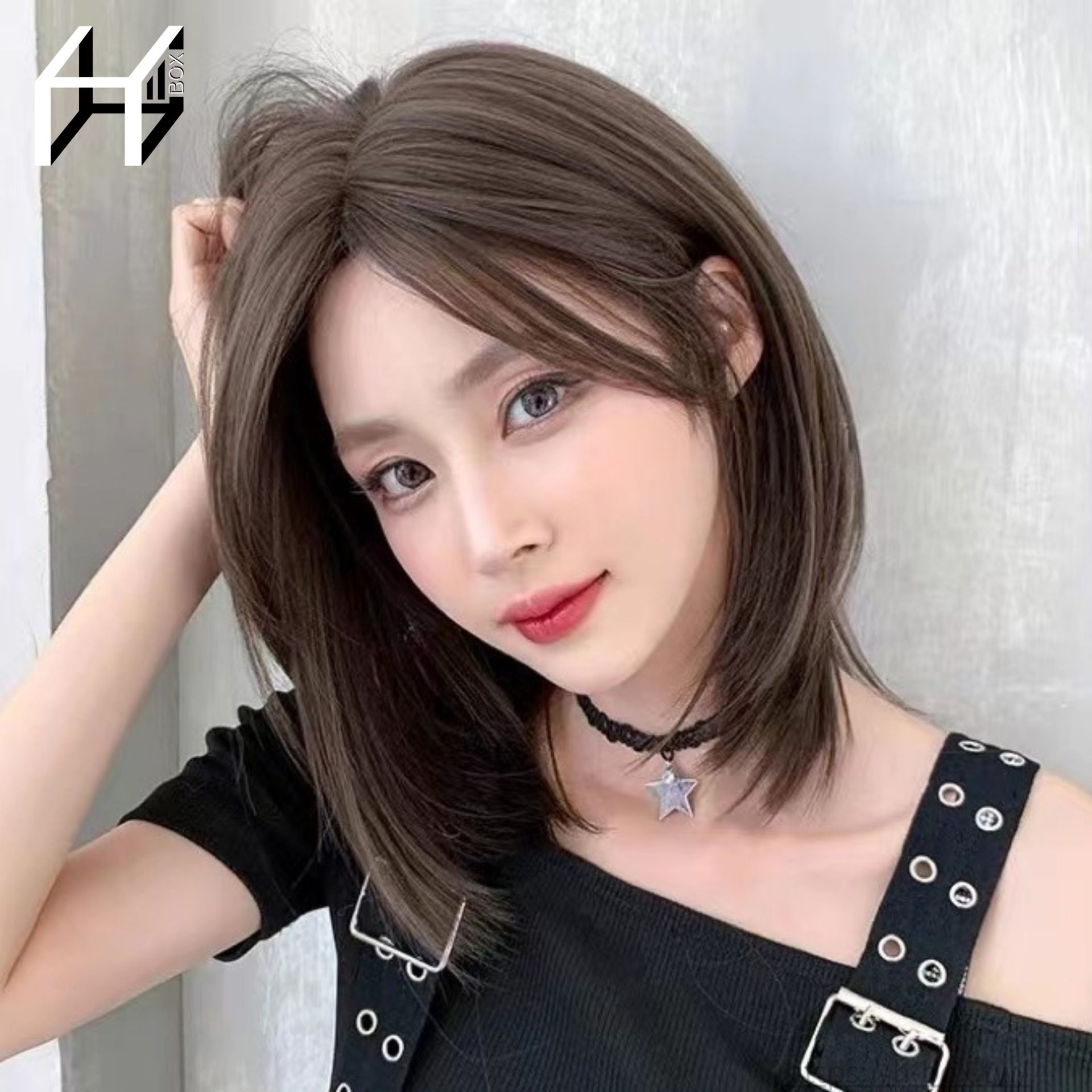 H-BOX假髮 中分內捲鎖骨髮 - H BOX